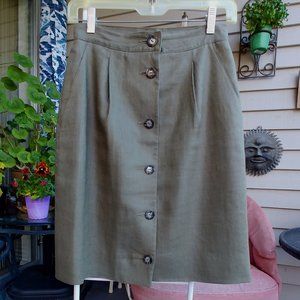 Liz Claiborne short Linen olive green Skirt size 4
